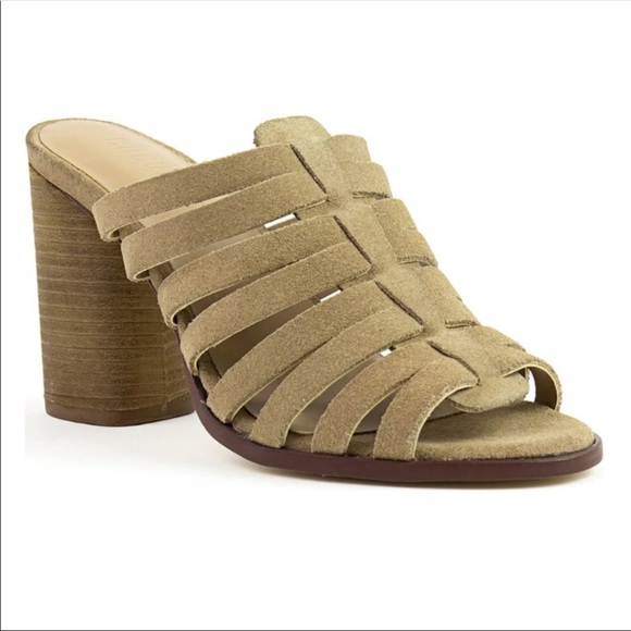 Crevo Shoes - Crevo Hazelle Sandals Tan Suede Block Heel Size 8.5